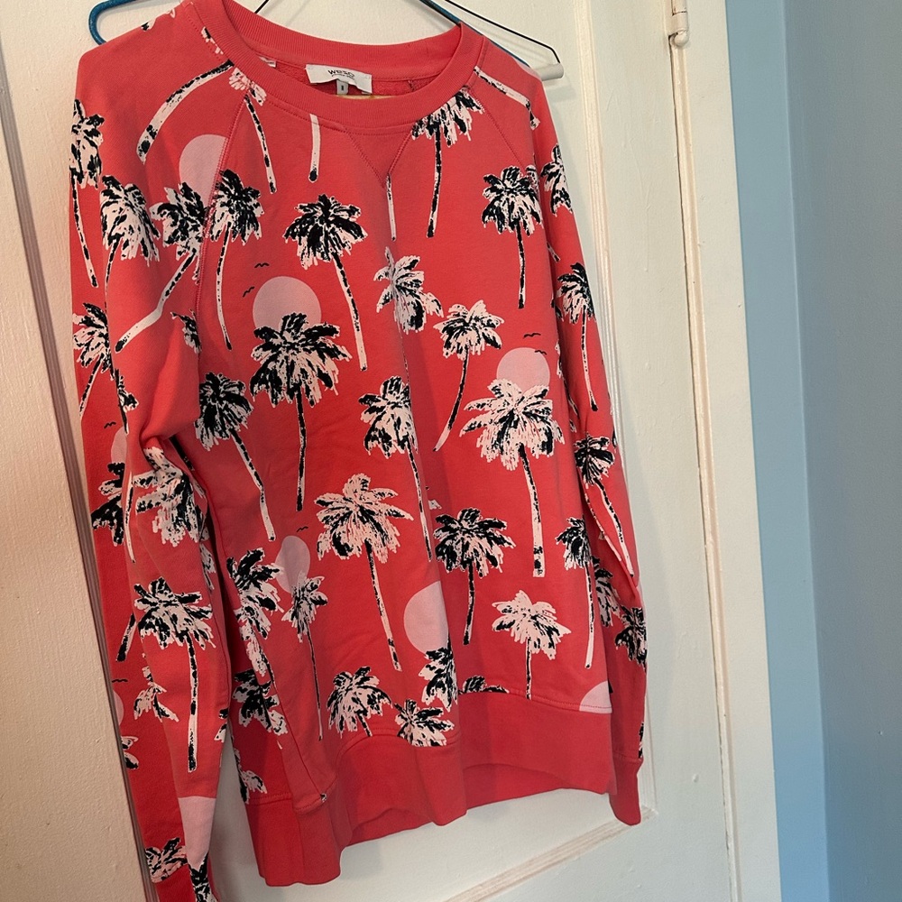 Wesc Women's Tropical Palm Print Sweater - Red